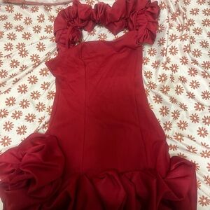 Fashion Nova Red Ruffle Mini Dress